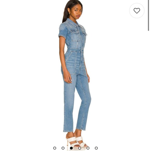 GOOD AMERICAN Fit For Success Stretch Denim Jumpsuit small NWT - Picture 4 of 7